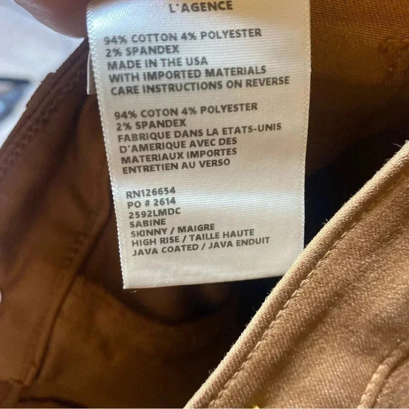 L’AGENCE Java coated Sabine Zip skinny Jean size 26 NWOT-FINAL PRICE - Picture 7 of 8